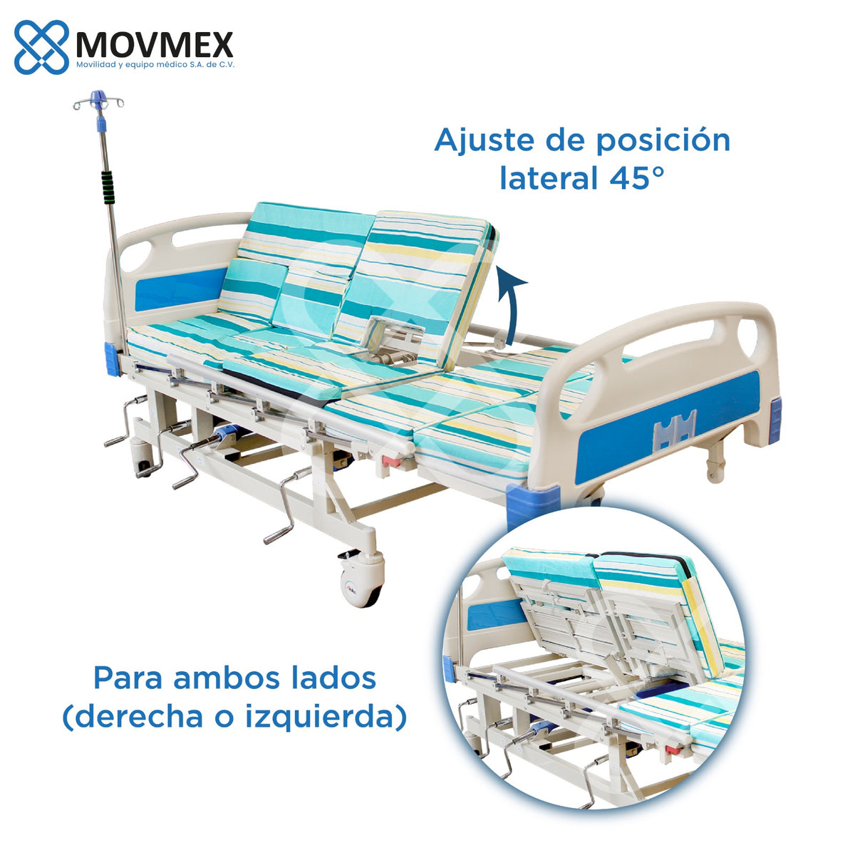 CAMA HOSPITALARIA MANUAL 7 FUNCIONES EN 1 MODELO FLORENCE