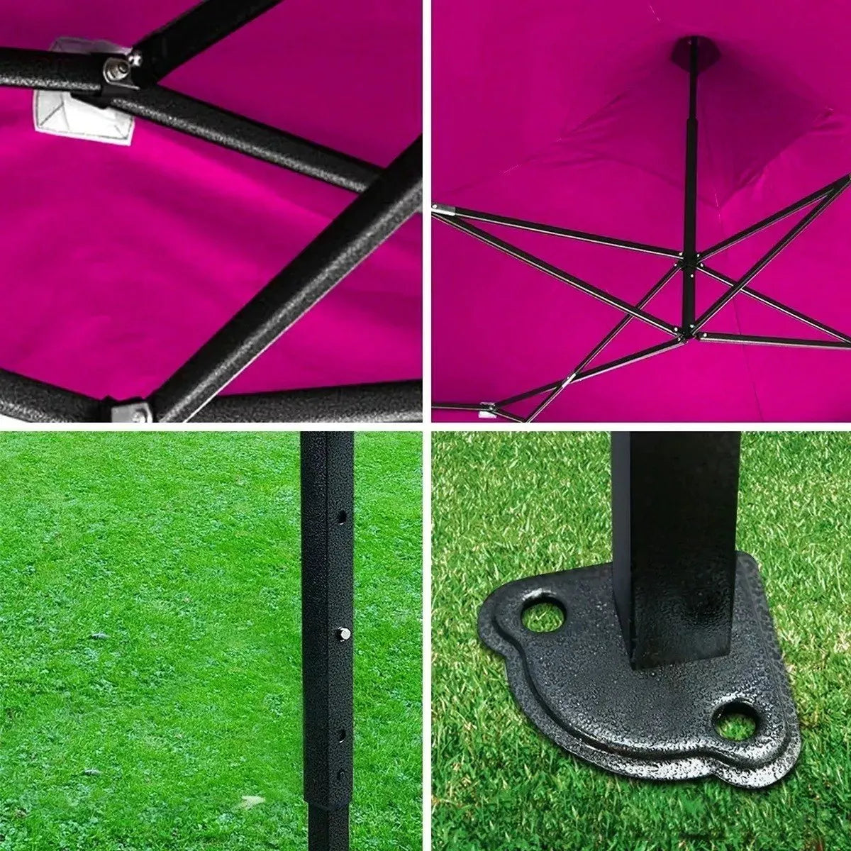 Carpa Toldo Plegable 2x2 Rosa Reforzado Impermeable Jardín Lona