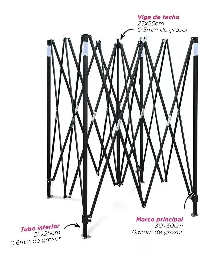 Carpa Toldo Plegable 2x2 Azul Reforzado Impermeable Jardín Lona
