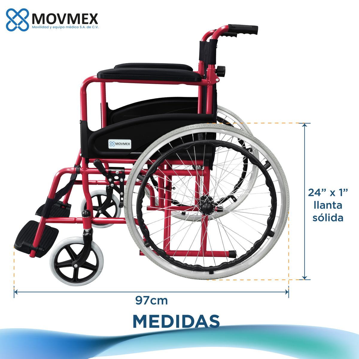 SILLA DE RUEDAS BÁSICA LLANTA SÓLIDA ZINIC