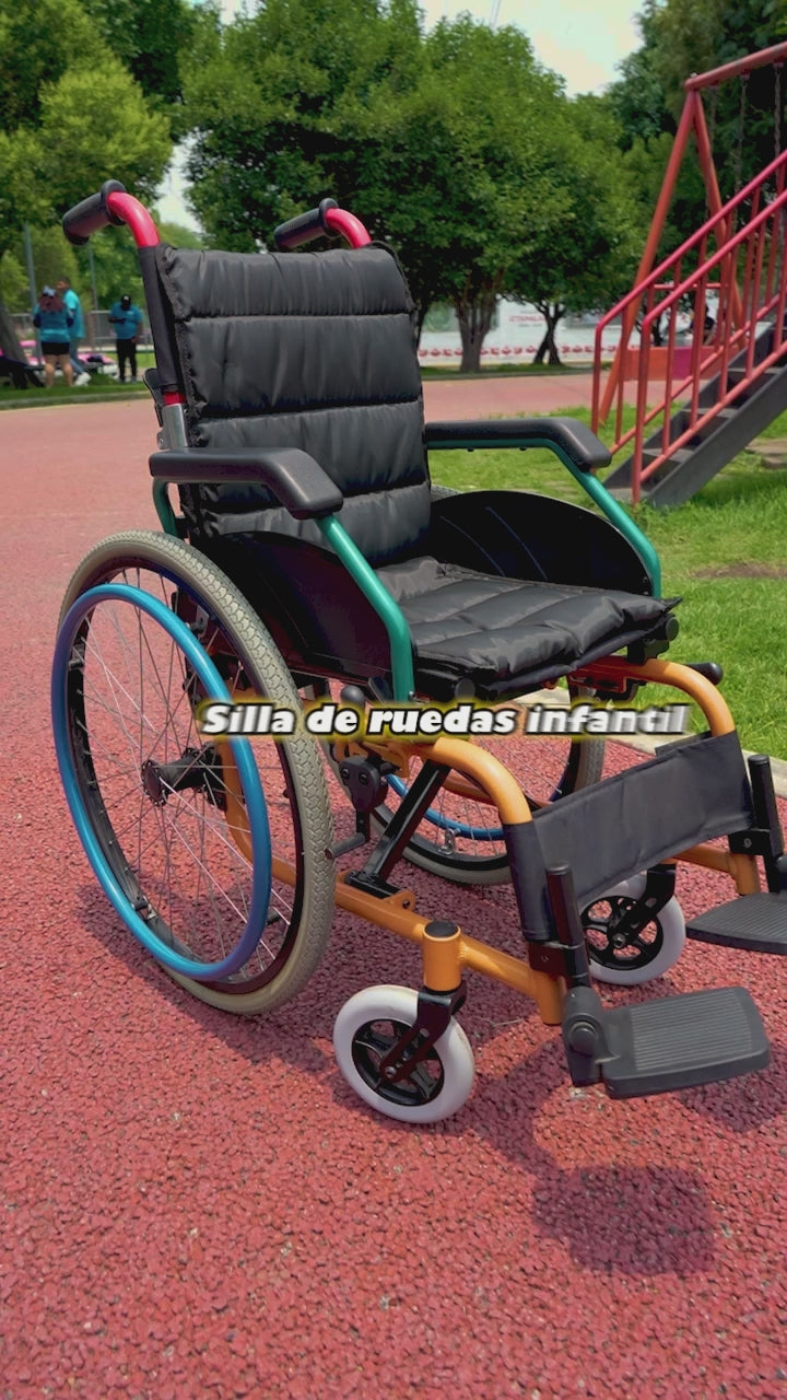 SILLA DE RUEDAS INFANTIL PLEGABLE LLANTA NEUMÁTICA MODELO BAMBINO
